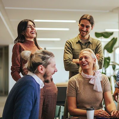 Connected for Convenience - group of people laughing