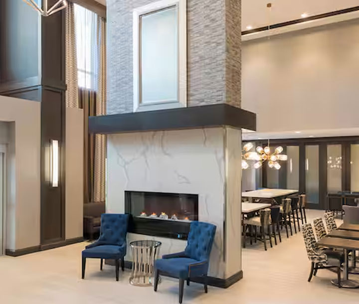 Hampton Inn Suites - interior fireplace
